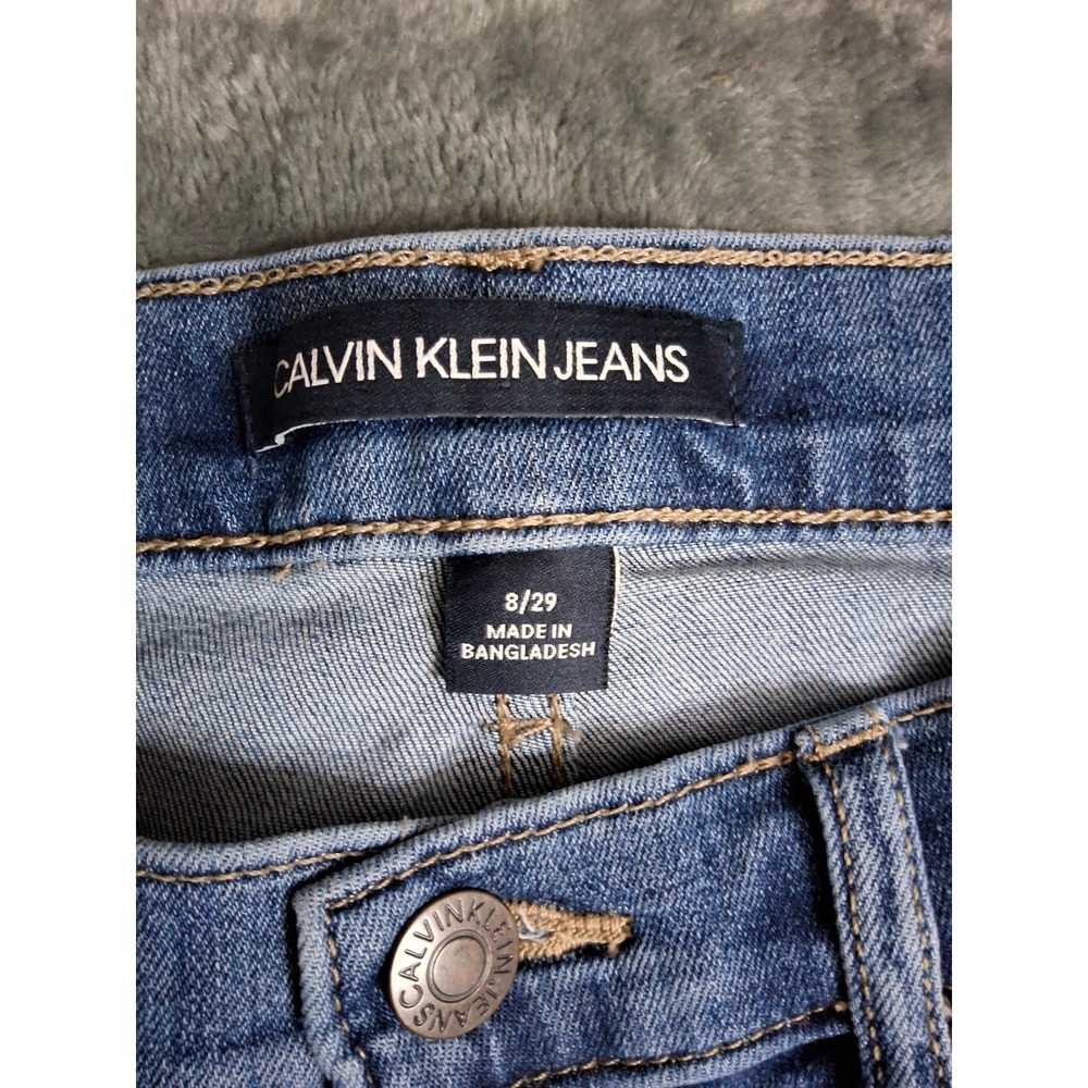 Calvin Klein Jeans Womens Size 8/29 Medium Wash Slim Straight Denim Blue Jeans - Picture 8 of 16